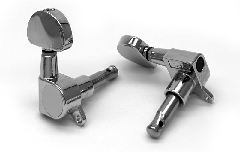 harpfeas 6 Pieces 3L3R Guitar tuner pegs,Big Semicircle Sealed guitar tuning pegs tuners machine heads,for Acoustic or Electric Guitar (Chrome, 3L3R) - Image 4